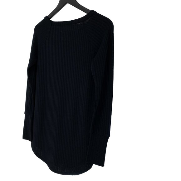 CHASER Waffle Knit Henley Thermal Black Long Sleeve Four Button Cuff Size S - Picture 11 of 16